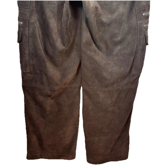 Sundance Pants Brown 6 Women's 100% Leather Cargo Pockets Zippers Lined‎ RARE - Picture 5 of 14
